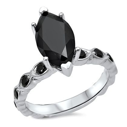 Black Diamond Rings With Accents