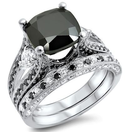 Black Diamond Matching Ring Sets