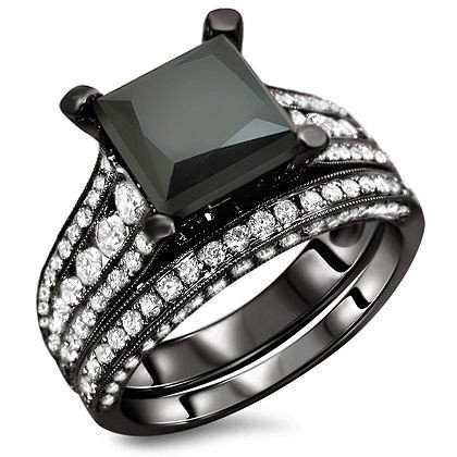 Black Gold Diamond Engagement Rings