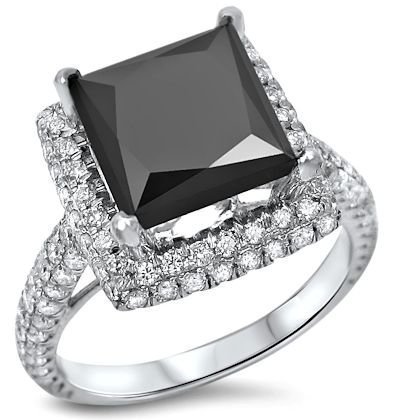 Black Diamond Halo Rings