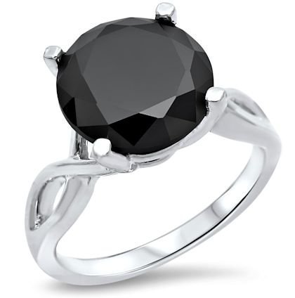 Black Diamond Solitaire Rings