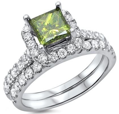 Green Diamond Engagement Rings