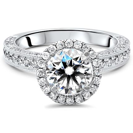 Moissanite Engagement Rings With Diamonds