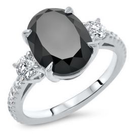 Black Diamond Skull Ring - Sterling Silver Tapered Men's Ring With 3/8 Ct Black Diamonds - View #6