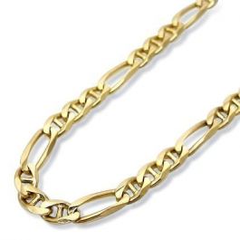 Men s 20.5 Inch 14k Yellow Gold Figaro Mariner Link Chain Necklace