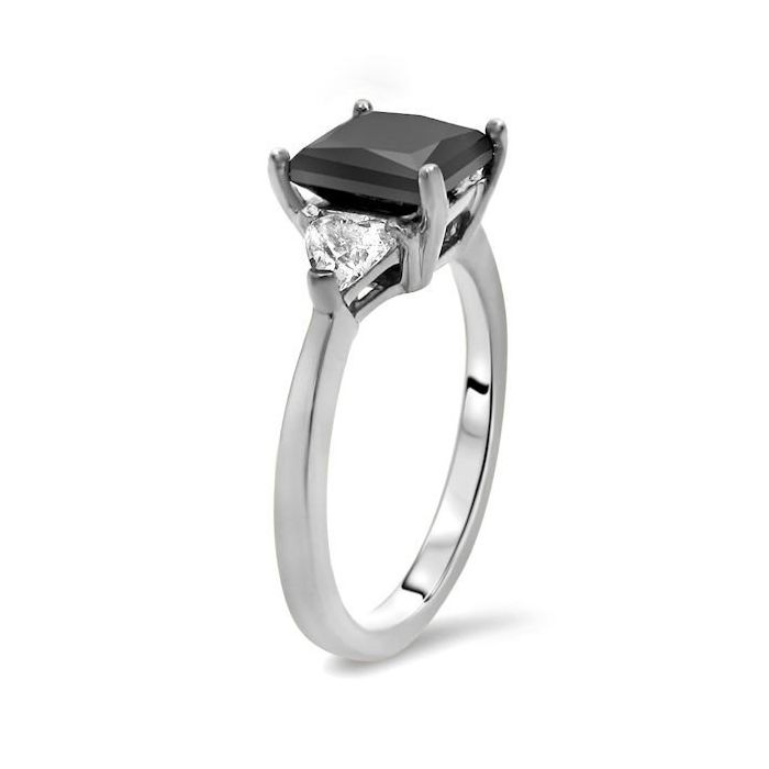 Princess Cut & Trillion Cut Three Stone Ring | New York Jewelers Chicago