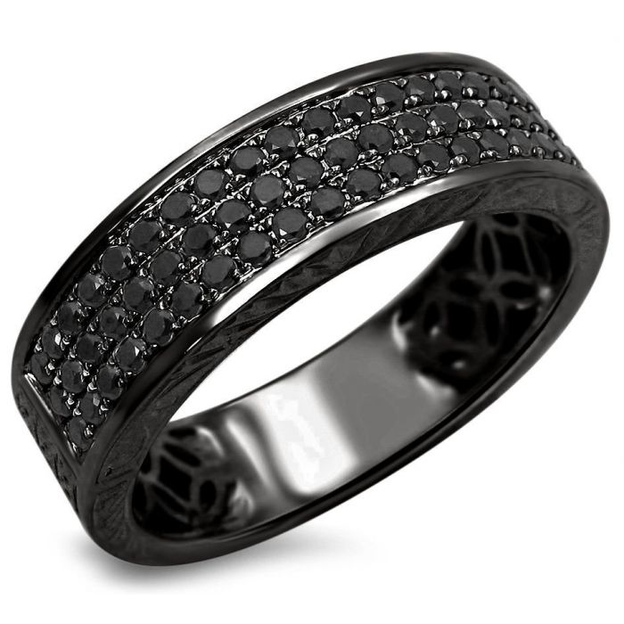 Details about   Men's 14K Black Gold Over Round Cut Diamond Engagement And Wedding Pinky Band 