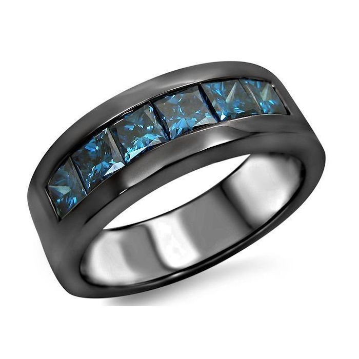 Mens blue diamond ring deals