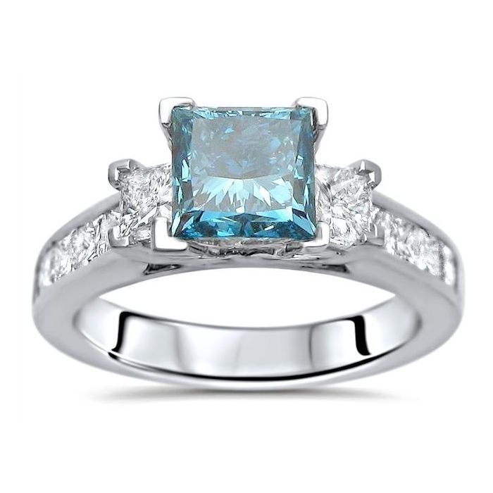 Blue diamond bridal set sales