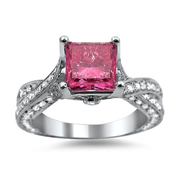 Estate 2.20ct Pink Sapphire Diamond Engagement Ring | Israel Rose
