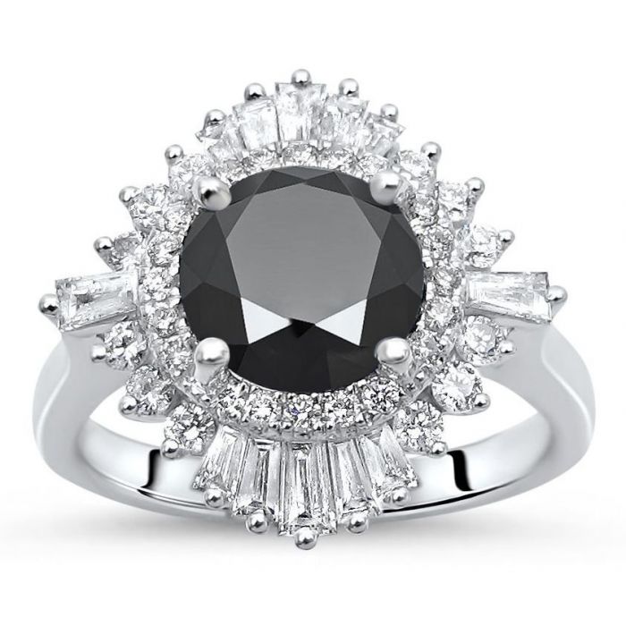 3.20Ct White Round Diamond Engagement & Wedding Ring In Certified 14K White Gold 