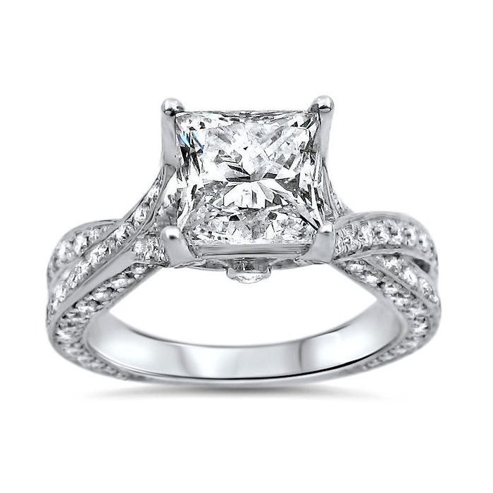 Pink Round Cut Diamond Certified 2.10CT Engagement & Wedding Ring 14K White Gold 