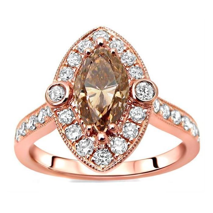 Marquise chocolate diamond ring sales