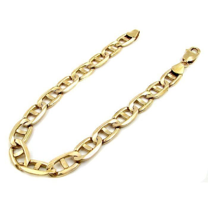 Men's 9 Inch 14k Yellow Gold Mariner Link Bracelet / Front Jewelers