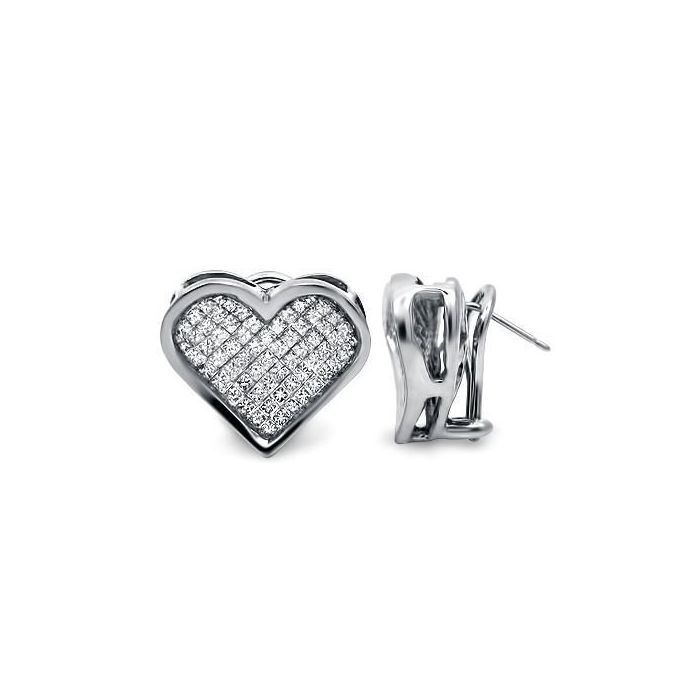 Black and white diamond heart earrings store