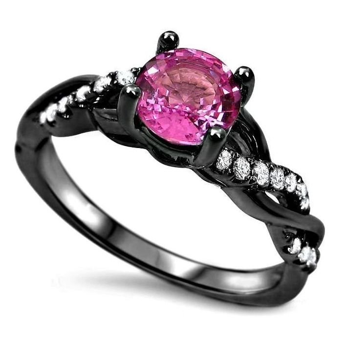 1.0Ct Round Cut Pink Sapphire & Diamond Women's Pretty Full Eternity Ring Band