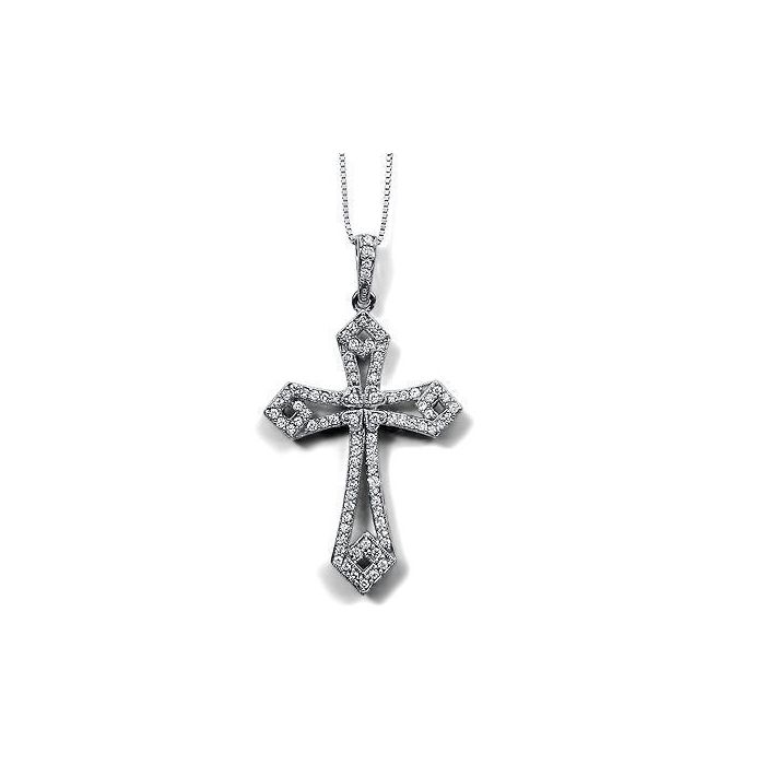Vintage diamond cross necklace outlet