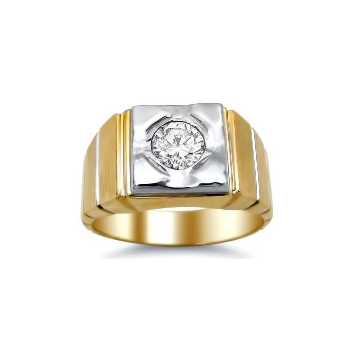 65ct Men s Solitaire VS 1 Round Diamond Ring 14k White Yellow Gold