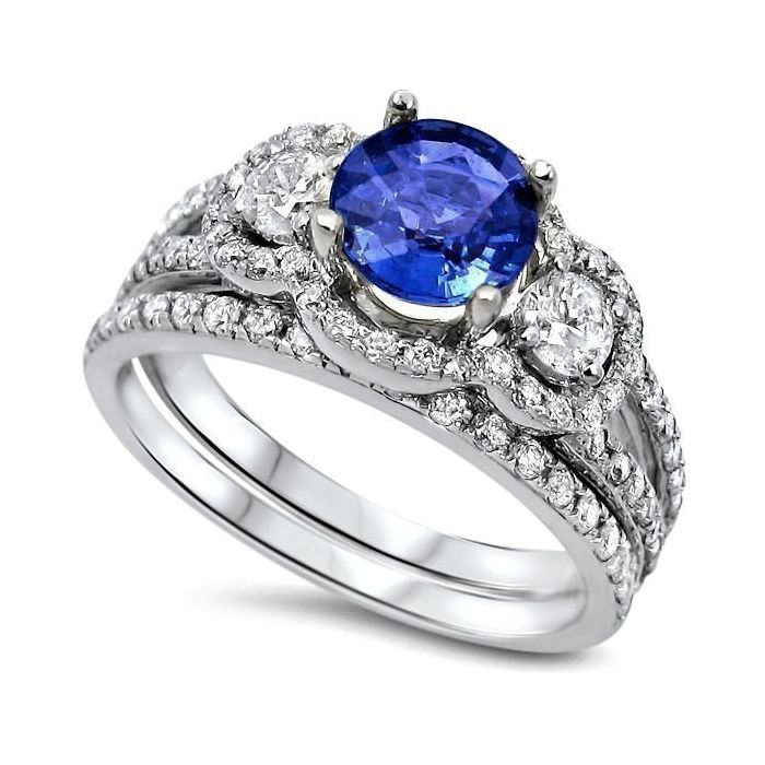 Sapphire and diamond bridal set shop