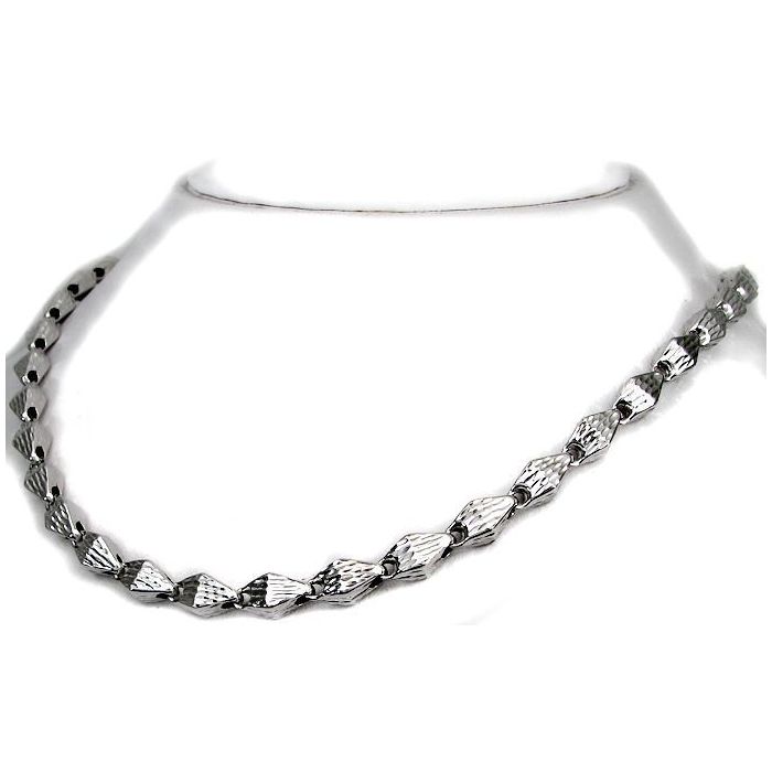 Diamond Bullet Link Chain Necklace Mens Diamond Bullet Bead Link