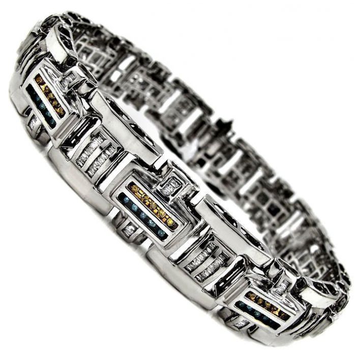 10k white deals gold mens bracelet