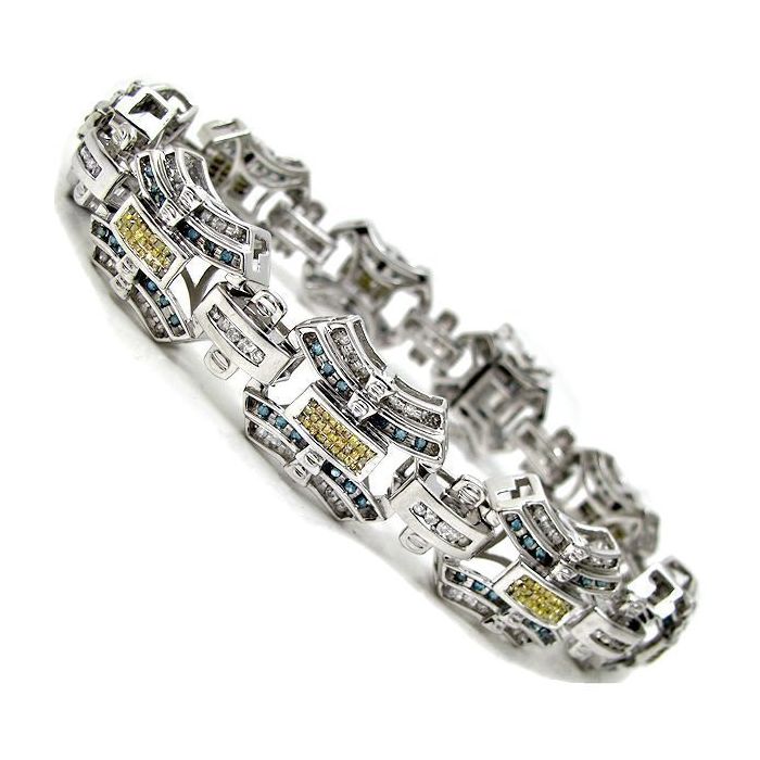Mens blue deals diamond bracelet