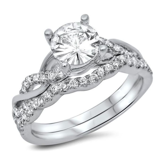 White sapphire bridal sets on sale