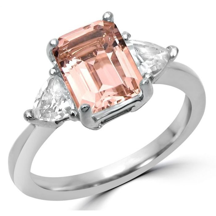Trillion cut morganite ring cheap