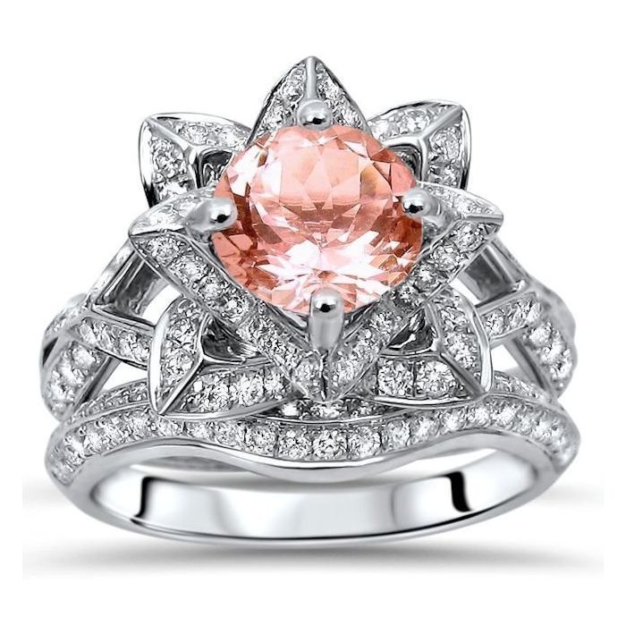 Certified 2.65Ct White Round Diamond 14K White Gold Engagement & Wedding Ring 