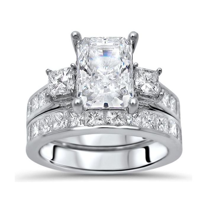 Radiant cut bridal discount set