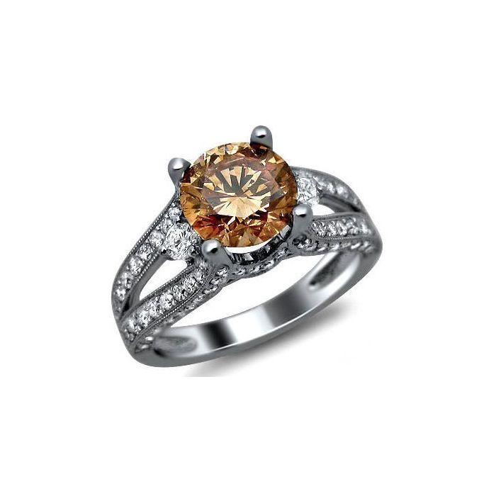 Beautiful Fancy Brown Diamond Engagement Ring | Brown diamond engagement  ring, Unique gold engagement rings, Gold engagement ring designs