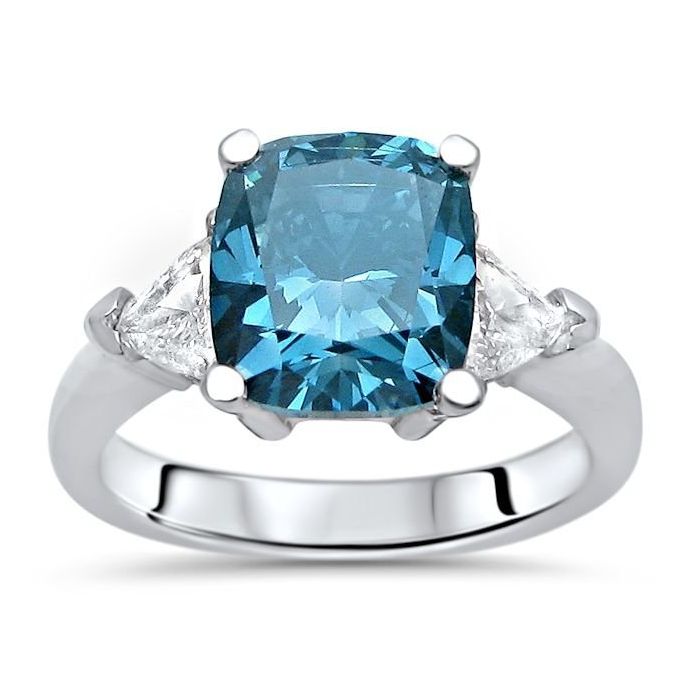 Cushion cut blue diamond online