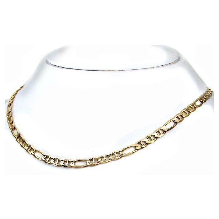 Men s 21 Inch 14k Yellow Gold Figaro Chain