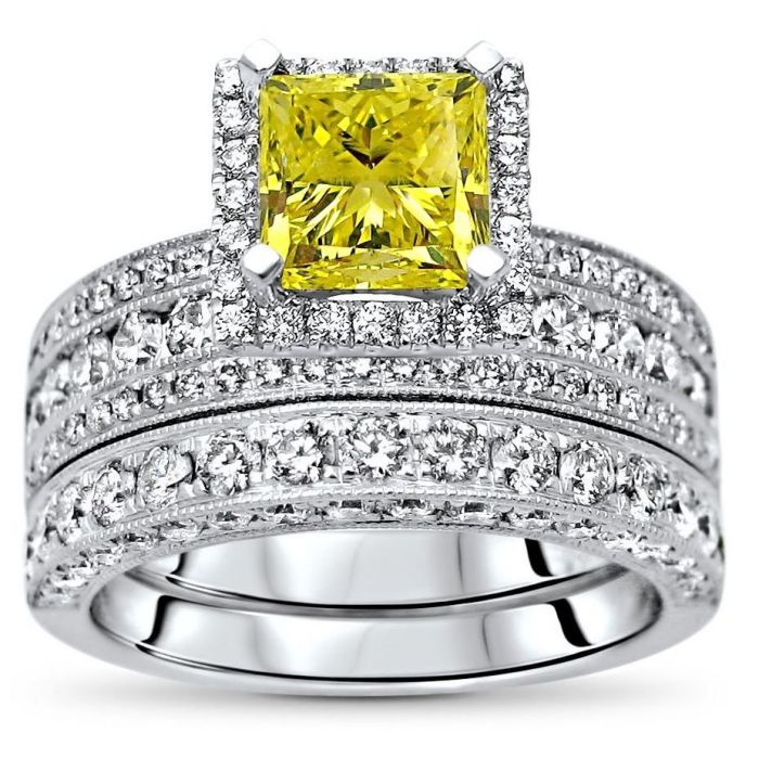 Yellow diamond bridal on sale set
