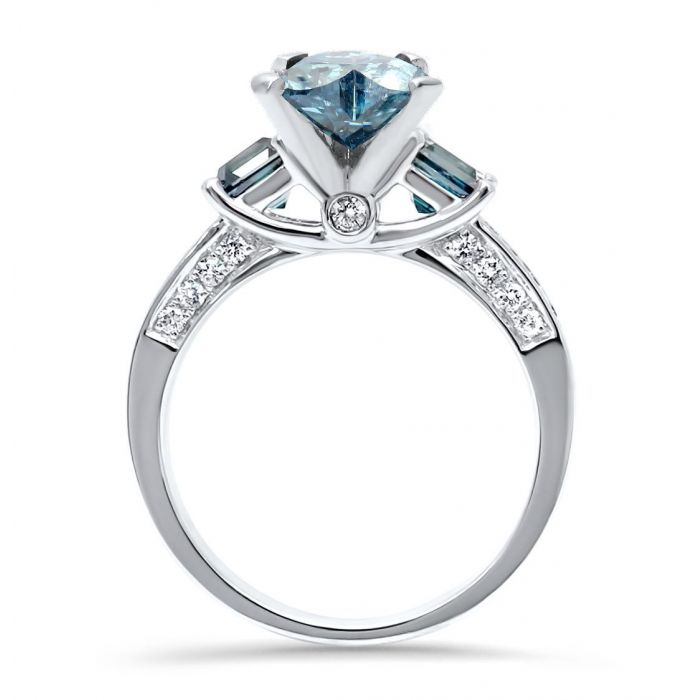 3 stone heart shop shaped engagement rings