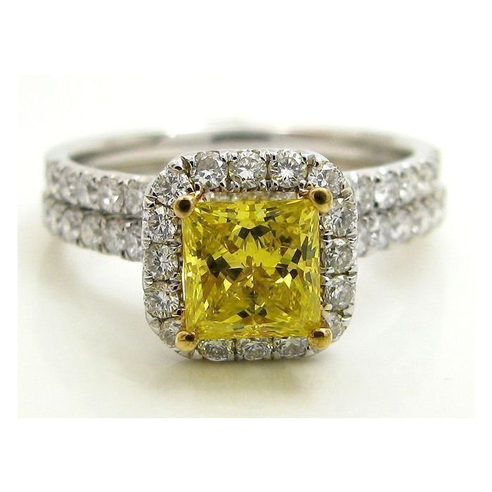 Princess cut canary diamond ring sale