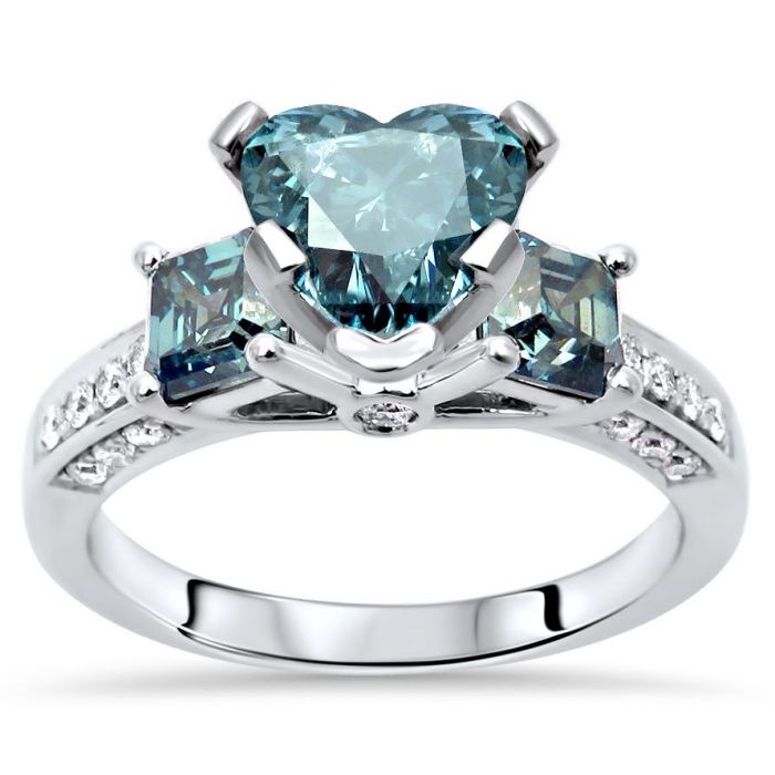 Blue heart diamond ring deals