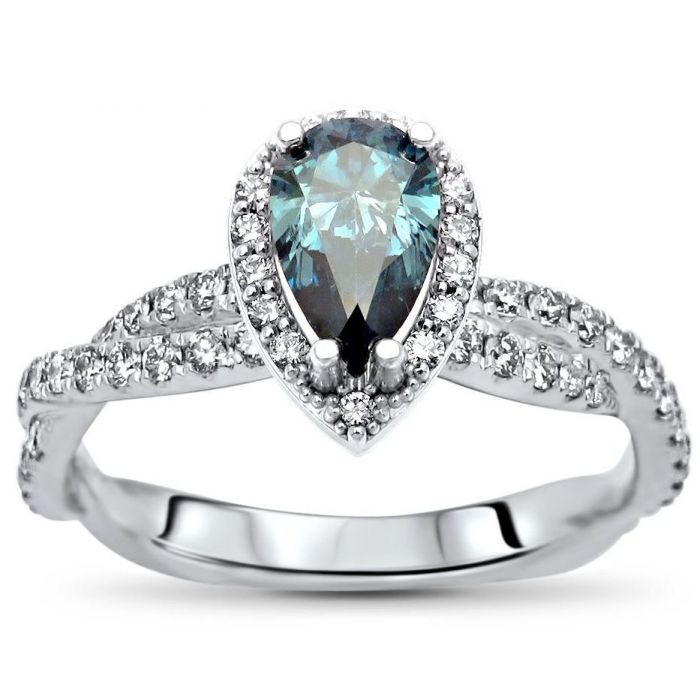 Blue diamond infinity shop ring