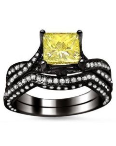 Black and yellow diamond ring deals