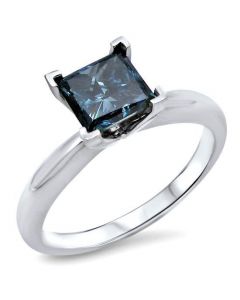 Blue Diamond Solitaire Engagement Rings
