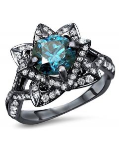 Black Gold Blue Diamond Engagement Rings