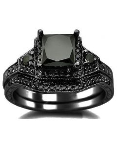 Platinum and black diamond ring sales